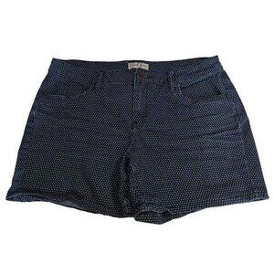 Earl Jean Shorts Navy Blue Mini White Polka Dot Stretch Denim w/Pockets Sz 10